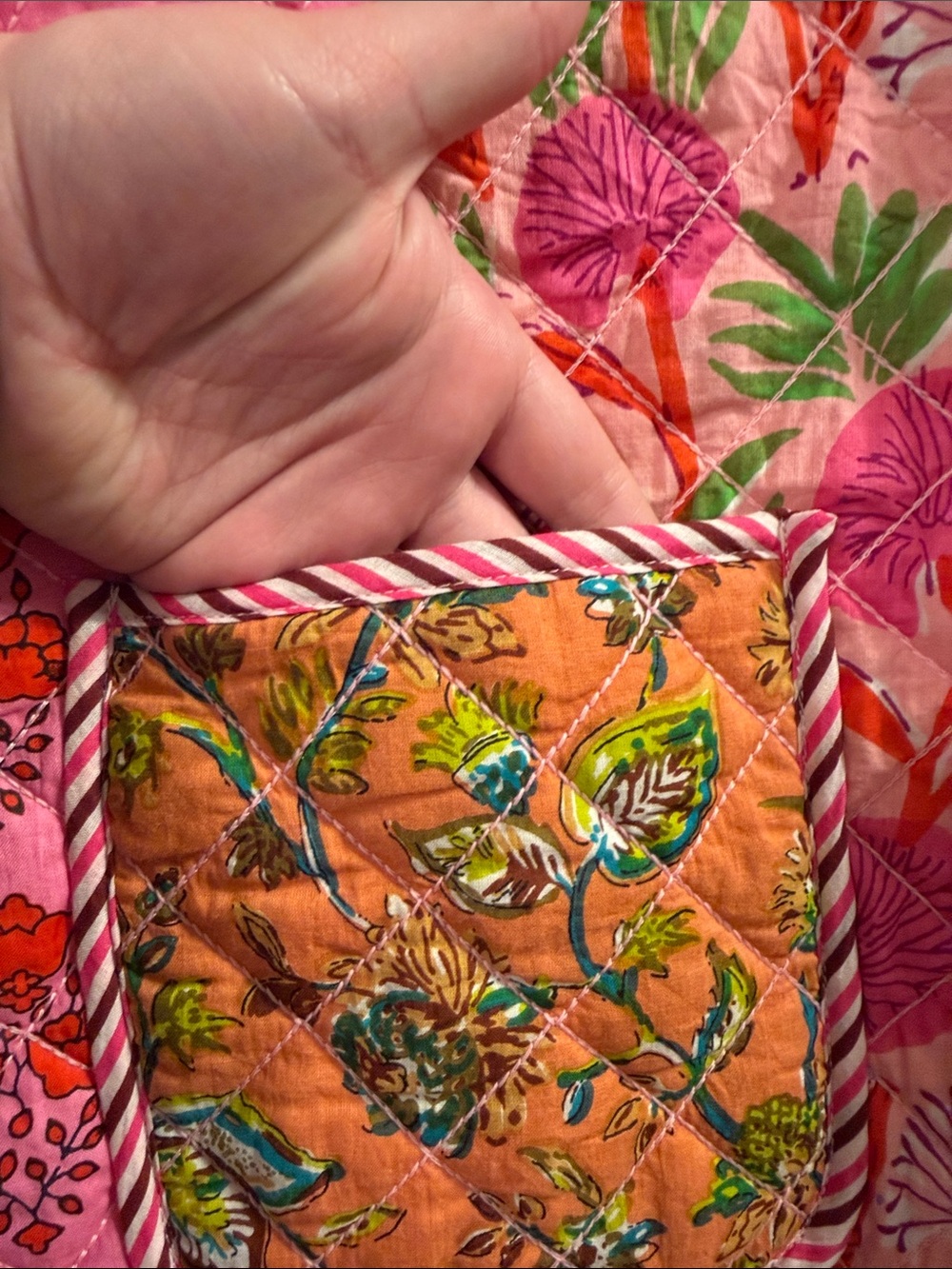 NWTS THML Pink & Orange Quilted Floral Jacket - Picture 5 of 8